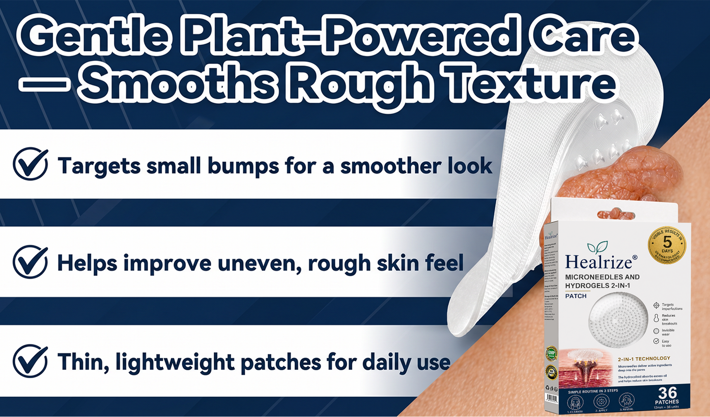 ✅🇦🇺𝐇𝐞𝒂𝒍𝗿𝗶𝙯𝙚®2-in-1 Microneedle & Hydrocolloid Patch🛤️| Removes Raised Moles, Acne, Flat Warts & Skin Tags | Helps Improve Wrinkles, Scars & Blemishes | Invisible Patches for Face & Body（副本）