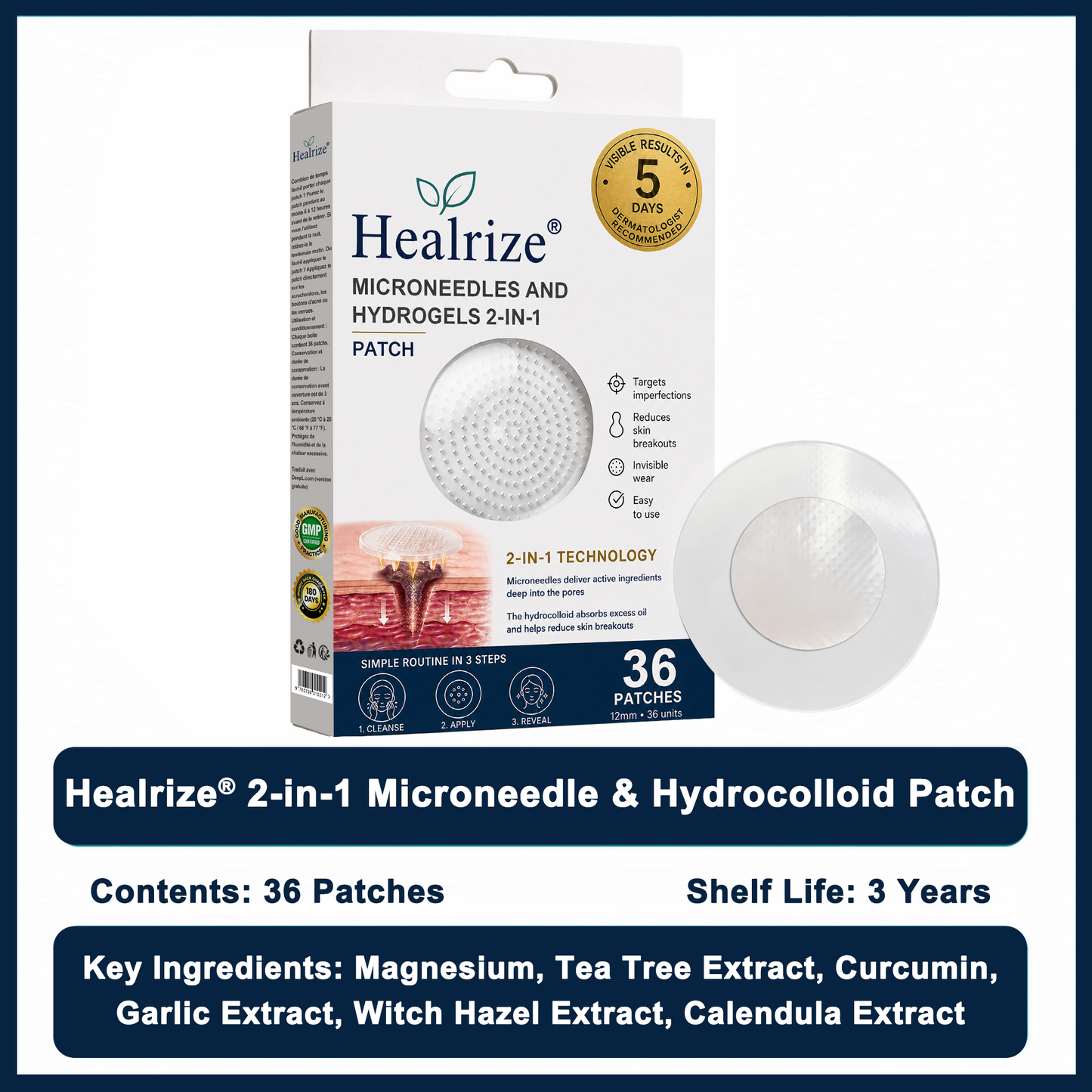 ✅🇦🇺𝐇𝐞𝒂𝒍𝗿𝗶𝙯𝙚®2-in-1 Microneedle & Hydrocolloid Patch🛤️| Removes Raised Moles, Acne, Flat Warts & Skin Tags | Helps Improve Wrinkles, Scars & Blemishes | Invisible Patches for Face & Body（副本）